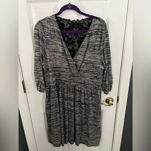 Torrid soft gray sweater dress with lace detail - sz 2